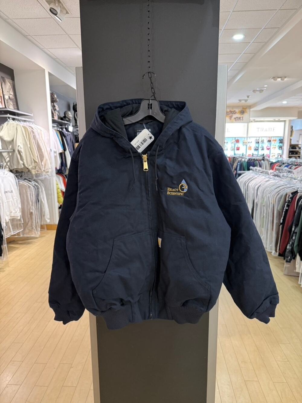 Carhartt Exact Scientific Testing Vintage Active Hooded Jacket Navy Blue 103940
